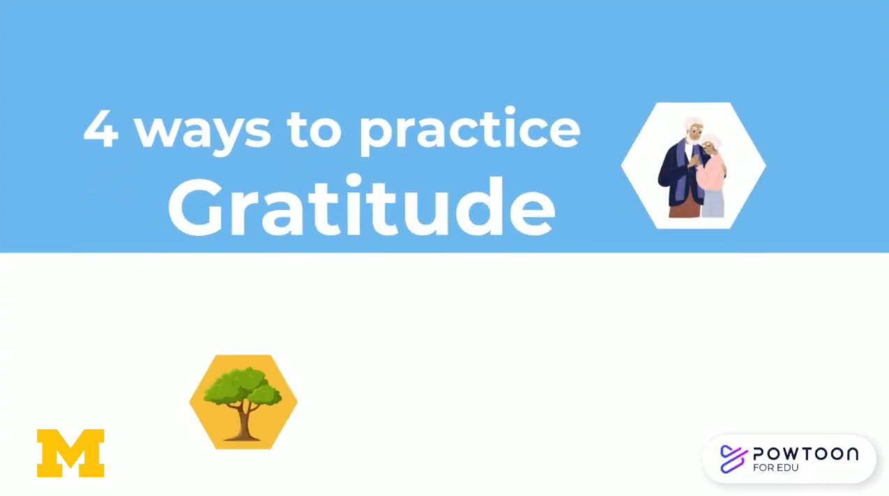 Screenshot of video on 4 ways to practice gratitue